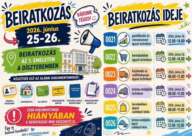 Beiratkozás a 2026/27 tanévre