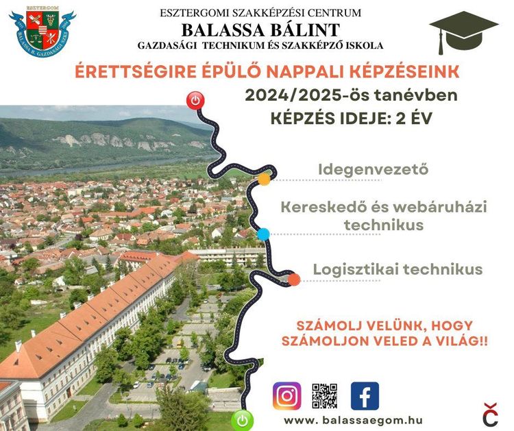 Szakmai képzésajánlatunk a 2024/25-ös tanévre