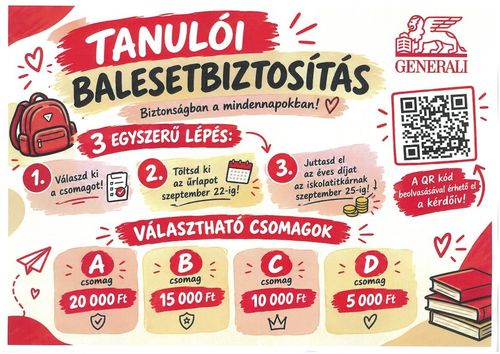 Tanulói balesetbiztosítás