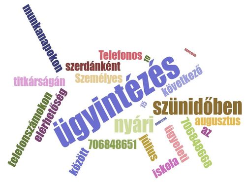 Ügyintézés a nyári szünidőben